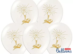 Strong Balloons Balony 12", "I Komunia Św.", STRONG, White, 50 szt SB12P-109Z-008 - Pamiątka Pierwszej Komunii Świętej - miniaturka - grafika 1