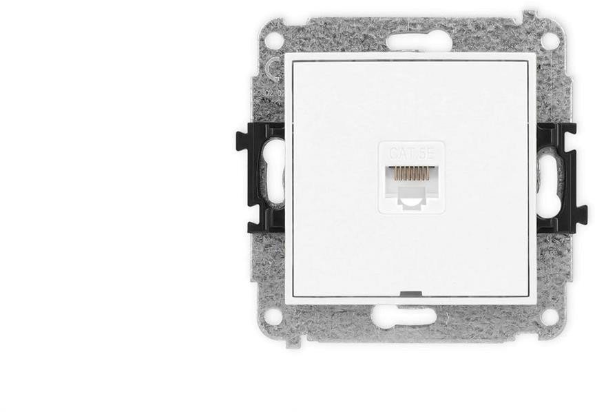 Karlik ICON Mechanizm gniazda komputerowego pojedynczego 1xRJ45, kat. 5e, 8-stykowy biały IGKBO-1