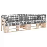 Ławki ogrodowe - vidaXL Sofa 2-osobowa z palet, z poduszkami, impregnowane drewno - miniaturka - grafika 1