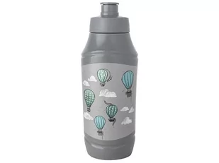 Bidon szkolny / butelka z ustnikiem dla dzieci Praktyczna Forever Young Baloniki 375 ml ciemnoszary - Pojemniki kuchenne - miniaturka - grafika 1