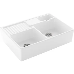 Villeroy & Boch (ceramiczny) modułowy Classicline dwukomorowy kuchenny 90 KM stone [Biały mat] (632391RW) - Zlewozmywaki - miniaturka - grafika 1