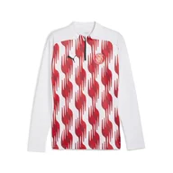 Bluzy męskie - Męska bluza przedmeczowa z zamkiem 1/4 Girona FC PUMA White Red - miniaturka - grafika 1