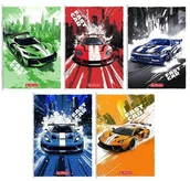 Zeszyty szkolne - Herlitz Zeszyt A532k kratka z margines Fast Cars (10szt) - miniaturka - grafika 1