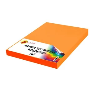 Papier techniczny A4 180g pomarańczowy neon 50 arkuszy - Szkolne artykuły papiernicze - miniaturka - grafika 1