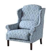 Fotele - Dekoria pl pl Fotel Unique błękitny w biały marokański wzó 85 × 107 cm Gardenia 185-142-22 - miniaturka - grafika 1