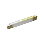 Poziomice, łaty, miary - MIARA SKŁADANA DREWNIANA 2M (BIAŁO-ŻŁÓTA) - miniaturka - grafika 1