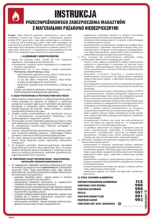 DB010 INSTRUKCJA PRZECIWPOŻAROWEGO ZABEZPIECZENIA MAGAZYNÓW Z MATERIAŁAMI POŻAROWO NIEBEZPIECZNYMI, FN - FOLIA SAMOPRZYLEPNA; (245X350MM) - Instrukcje stanowiskowe BHP - miniaturka - grafika 1