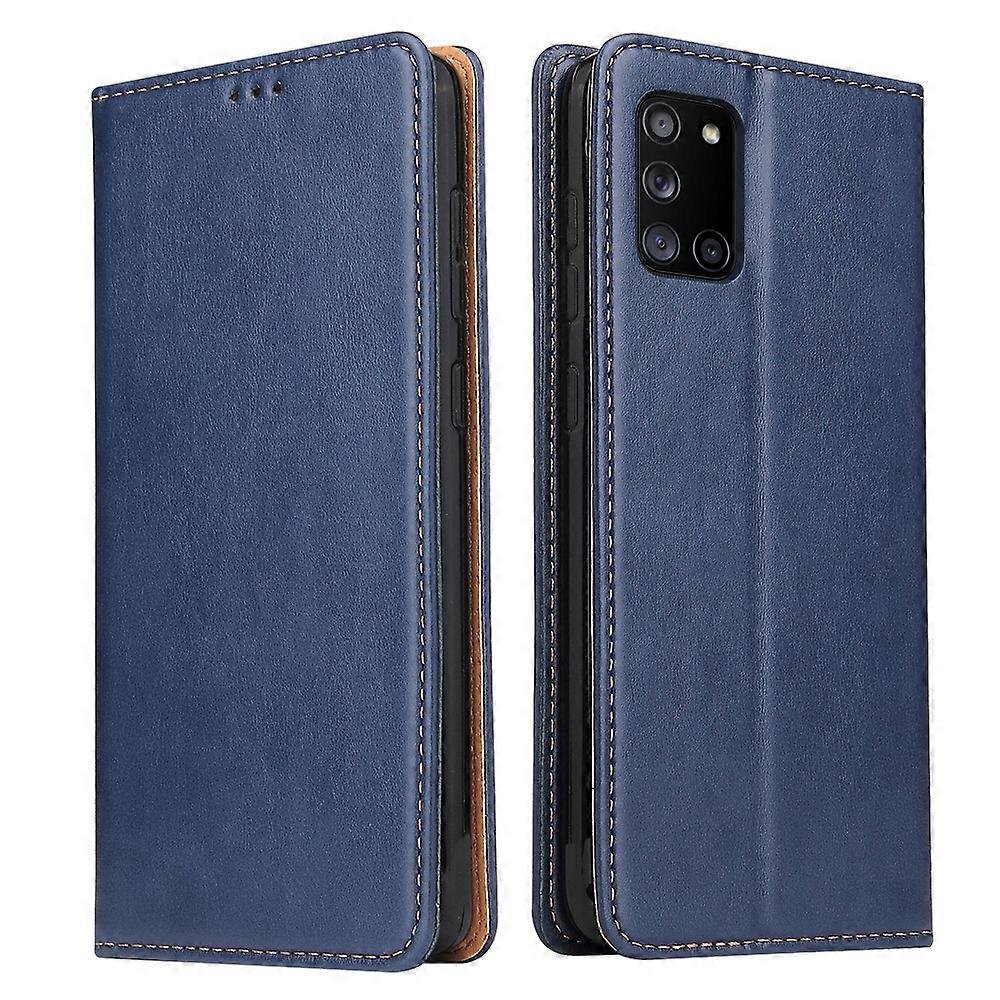 Dla Samsung Galaxy A31 Fierre Shann PU Leather Texture Poziome skórzane etui z klapką z uchwytem i miejscami na karty oraz portfelem (czarne) Niebi...