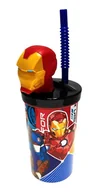 Kubki dla dzieci - Kubek na napoje ze słomką Marvel Iron Man 3D - miniaturka - grafika 1