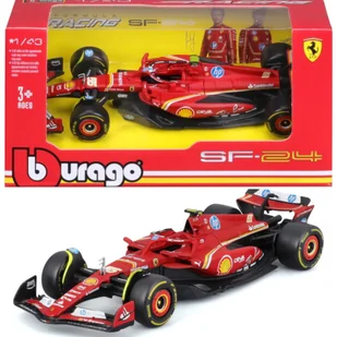 F1 FERRARI SF-24 2024 C. Sainz #55 BBurago Formuła 1 bolid model 1:43 - Samochody i pojazdy dla dzieci - miniaturka - grafika 1