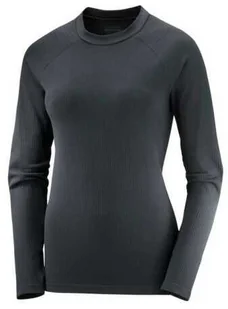 Koszulka Salomon Essential Warm LS W Deep Black - Koszulki sportowe damskie - miniaturka - grafika 1