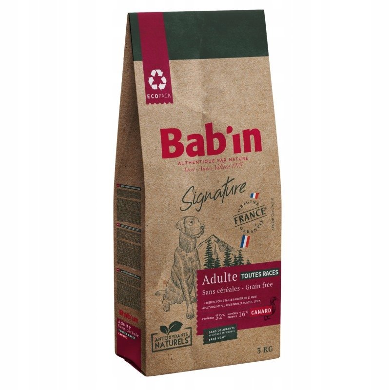 Bab'in Signature All size Adult kaczka bez zbóż dla psów 3kg / Bab'in