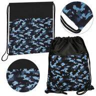 Pokrowce na ubrania - Niebieskie moro worek na buty, worek szkolny na ramię 45x35,5cm STARPAK - miniaturka - grafika 1