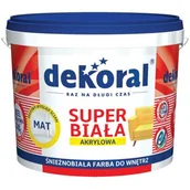 Farby wewnętrzne - Farba Dekoral Super Biała 10 l - miniaturka - grafika 1