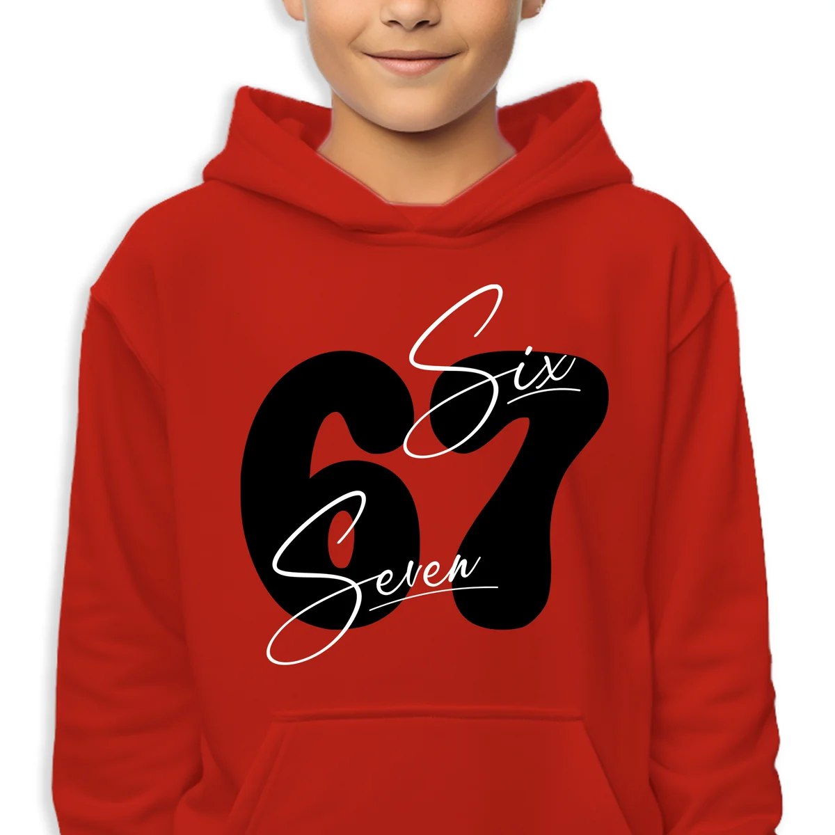 BLUZA DZIECIĘCA CZERWONA Z KAPTUREM PREZENT SIX SEVEN TREND 152cm