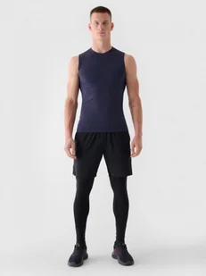 Męskie spodenki treningowe 4F x Robert Lewandowski RL9SAW24TFSHM1007 - czarne - Spodnie sportowe męskie - miniaturka - grafika 1