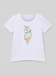 T-shirt o kroju regular fit z czystej bawełny - Koszulki dla dziewczynek - miniaturka - grafika 1