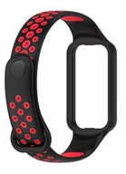Akcesoria do smartwatchy - Zamienna silikonowa opaska pasek DOTS do Xiaomi Amazfit BAND 7 czerwona - miniaturka - grafika 1