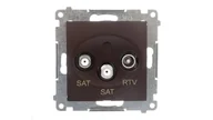 Gniazdka elektryczne - Kontakt Simon KONTAKT - Gniazdo SAT brąz mat DASK2.01/46 SIMON54 - miniaturka - grafika 1