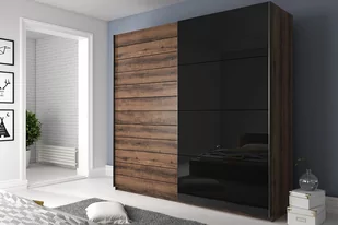 Szafa przesuwna 200 Galaxy 67 - dąb monastery / czarny połysk - Szafy - miniaturka - grafika 3