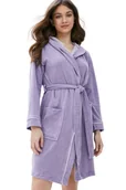 Szlafroki damskie - Damski krótki szlafrok LUISA L Fioletowy / Lila - miniaturka - grafika 1