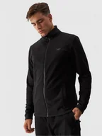 Koszulki sportowe męskie - Męski polar rozpinany bez kaptura 4F 4FWMM00TFLEM289 - czarny - miniaturka - grafika 1