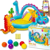 Place zabaw - WODNY PLAC ZABAW INTEX BASEN DLA DZIECI ZJEŻDZALNIA ŚLIZG PARK WODNY DINO BRODZIK PREZENT DLA DZIECI + EBOOK - miniaturka - grafika 1