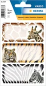 Etykiety do drukarek - HERMA Etykiety na zeszyty z motywem "Afrykańskie zwierzęta", samoprzylepne, z motywami do szkoły dla dzieci, dziewcząt i chłopców, 9 etykiet szkolnych - miniaturka - grafika 1