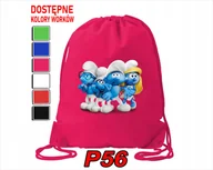 Torby szkolne - WOREK SZKOLNY NA WF BUTY SPORTOWY DLA DZIECKA SMERFY 5 WZORÓW + IMIĘ - miniaturka - grafika 1