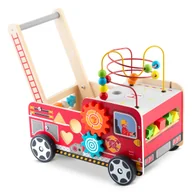 Chodziki - Chodzik pchacz drewniany dla dzieci straż pożarna Ricokids - miniaturka - grafika 1