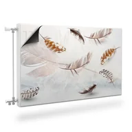 Dekoracje domu - Osłona MAGNETYCZNA Na Grzejnik Pióra Styl Boho 100cm x 60cm - miniaturka - grafika 1
