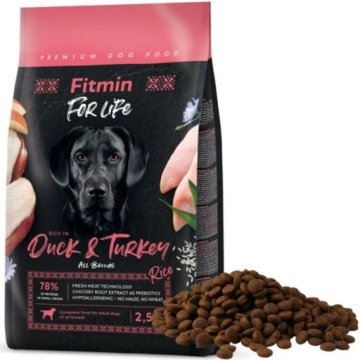 Karma dla psa FITMIN For Life Duck & Turkey 2.5 kg