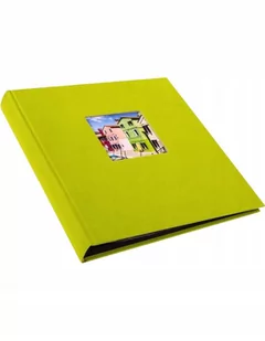 Goldbuch GOLDBUCH album na zdjęcia z okienkiem wycięciem, Bella Vista, 30 x 31 cm, 60 czarne stron z pergaminowy satynowany liści odcięcia, lnu, zielony,,,,, 27976 27 976 - Albumy fotograficzne - miniaturka - grafika 1