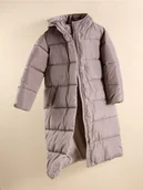 Kurtki i płaszcze dla dziewczynek - Reserved - Długi pikowany płaszcz z kapturem - beżowy - miniaturka - grafika 1