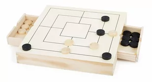 Small Foot by Legler Small Foot 11208 3 w 1 Schach, dama i młynek, wysokiej jakości wykonanie z drewna, klasyk do gier w jednym zestawie z 56 figurkami do gry, idealny do zabrania, dla dzieci od 6 roku życia, wielokolorow - Akcesoria do gier planszowych - miniaturka - grafika 1