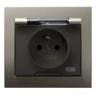 Gniazdka elektryczne - Ospel Kier satyna gniazdo bryzgoszczelne +0 GPH-1WZ/45/d GPH-1WZ/45/d - miniaturka - grafika 1