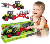 Zabawki zdalnie sterowane - DUŻY TRAKTOR NAPĘD MÓWI ŚWIECI 40CM PRZYCZEPA 3W1 - miniaturka - grafika 1