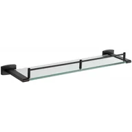 Półki łazienkowe - Mexen Zoja wisząca półka szklana, czarna - miniaturka - grafika 1