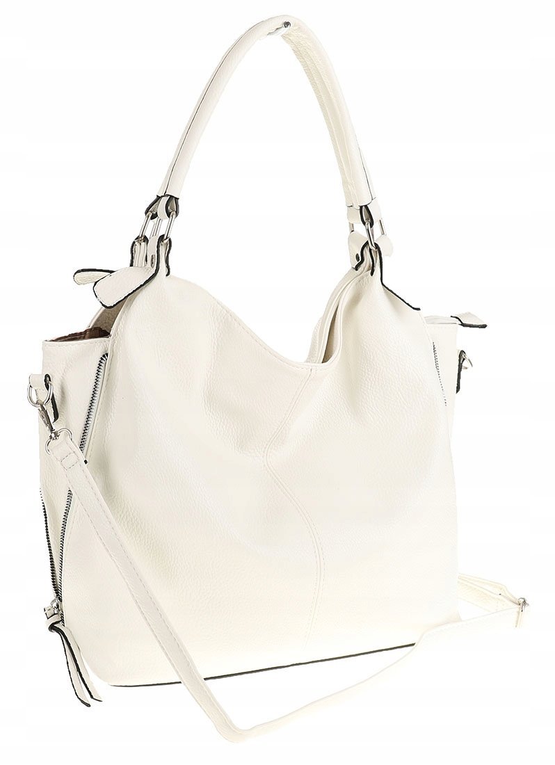 HERNAN Modna Torebka Damska Worek Listonoszka na Ramię HB0153 White