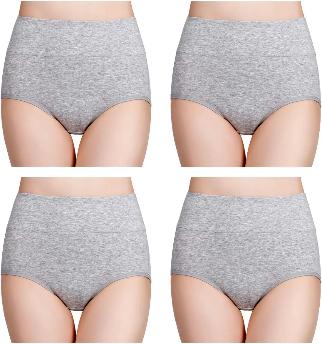 Wirarpa damskie majtki bawełniane z wysokim stanem szare 5XL