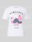 Koszulki i topy damskie - t-shirt o kroju shaping skinny fit z czystej bawełny model 'KITA' - miniaturka - grafika 1