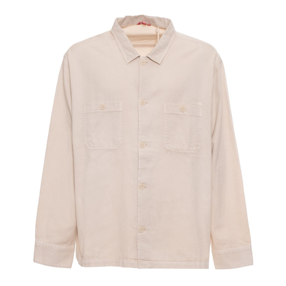 GUESS BEŻOWA KOSZULA CASUAL Z KIESZENIĄ I GUZIKAMI PLUS SIZE XXL GGA