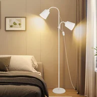 Lampy stojące - LOVHAUS Lampa Podłogowa do Salonu, Biały Metal, 2 Żarówki, Gniazdo E26 & E27, Wysokość 170 cm, do Sypialni lub Salonu (bez żarówek) - miniaturka - grafika 1