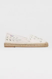 Espadryle damskie - Red Valentino Espadryle skórzane kolor brązowy - grafika 1