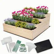 Szklarnie ogrodowe - Skrzynia na warzywa warzywnik drewniany 120x120 ZESTAW WYSOKA ECO / Wamar-Sosenka - miniaturka - grafika 1