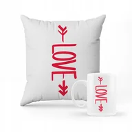 Gadżety dla niej i dla niego - ZESTAW PODUSZKA + KUBEK PREZENT NA WALENTYNKI DLA PAR KOCHAM CIĘ LOVE #26 - miniaturka - grafika 1