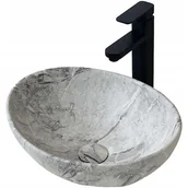 Umywalki - Umywalka nablatowa ceramiczna stawiana kamienna - miniaturka - grafika 1