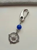 Breloki - Niebieski Brelok Róża Wiatrów Kompas Kierunki - miniaturka - grafika 1