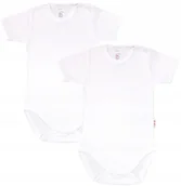 Body dla niemowląt - Body KR GŁADKIE 2PAK BIAŁE r 56 KLEKLE - miniaturka - grafika 1