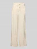 Spodnie damskie - Spodnie z wysokim stanem z mieszanki wiskozy i lnu model ‘VIVA-GULIA’ - miniaturka - grafika 1